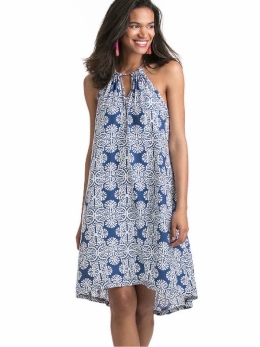 EUC Vineyard Vines 16 XL Navy and White High-Low Dress